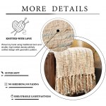 Motini Decorative Knitted Cozy Throw Blanket Farmhouse Warm Super Soft Throw Blanket with Tassels for Couch & Sofa 50"x60"