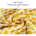 NTBAY Acrylic Knitted Throw Blanket Lightweight and Soft Cozy Decorative Woven Blanket with Tassels for Travel Couch Bed Sofa 51 x 67 Inches Mustard Yellow Wave