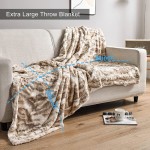 Oversized Softest Faux Fur Throw Blanket 60" x 80" Large Fuzzy Warm Throw Blanket for Couch Bed Sofa Luxurious Thick Cozy Throws Blankets for Living Room Twin Marble Ivory