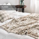 Oversized Softest Faux Fur Throw Blanket 60" x 80" Large Fuzzy Warm Throw Blanket for Couch Bed Sofa Luxurious Thick Cozy Throws Blankets for Living Room Twin Marble Ivory