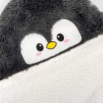Penguin Wearable Hooded Blanket for Adults – Fuzzy Super Soft Warm Cozy Plush Flannel Fleece & Sherpa Hoodie Throw Cloak Wrap Penguin Gifts for Women Adults Girls and Kids