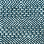 Primitive Rustic Throw Blanket with Decorative Tassel 100% Cotton Throws Geometric Woven Soft Patio Comfy Blankets Teal Blue 50 x 60 Inches