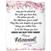 Retirement Blanket Retired Throw Floral Blankets for Boss Coworker Friend Farewell Gifts 50X60 Inch