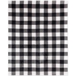 Safdie & Co. Flannel Printed Ribbed 48x60 White Plaid Ultra Soft Throw Black 65903.Z.06