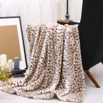 Sedona House Fuzzy Faux Fur Cheetah Throw Blanket,Lightweight Plush Cozy Soft Microfiber for Couch Travel,50 by 60-Inch,Brown Sand Leopard