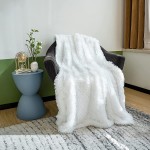 Soft Fuzzy Faux Fur Throw Blanket ,50"x60",Reversible Lightweight Fluffy Cozy Plush Fleece Comfy Furry Microfiber Decorative Shaggy Blanket for Couch Sofa Bed,Pure White