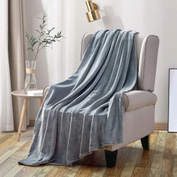 softan Flannel Fleece Throw Blankets Lightweight Soft Fuzzy Plush Blanket for Couch All Season 50X60 Grey
