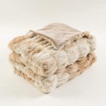 Super Soft Faux Fur Throw Blanket- Royal Luxury Cozy Plush Blanket use for Couch Sofa Bed Chair Reversible Fuzzy Faux Fur Velvet Blanket 50 Inch x 60 Inch Beige