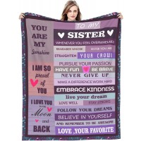 TIOOI Sister Gift Blanket Sister Gifts from Sister for Women Gifts for Women to My Sister Super Soft Throw Blankets for Birthday Mothers Day Valentines Day or Christmas 50" x 60"