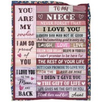 to My Niece from Aunt Throw Blanket Birthday Gifts Ultra-Soft Micro Fleece Blankets for Bed Couch Travel Beach 50"x60"