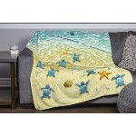 Turtles on The Beach Super Soft Plush Fleece Throw Blanket