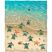 Turtles on The Beach Super Soft Plush Fleece Throw Blanket
