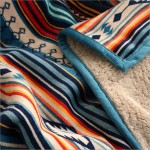 Ukeler Flannel Sherpa Throw 50'' x 60''- Bohemian Soft Plush Flannel Blanket Throws for Bed Couch Sofa Office Camping