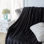 Walensee Fleece Blanket Plush Throw Fuzzy Lightweight Throw Size 50x60 Black Super Soft Microfiber Flannel Blankets for Couch Bed Sofa Ultra Luxurious Warm and Cozy for All Seasons