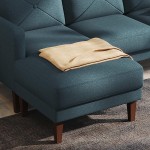 Belffin Convertible Sectional Sofa Couch with Chaise L Shaped Sofa Couch Reversible Sofa Couch Blue