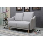 BLF Linen Fabric Small Sofa 56" Modern Sofa Couch Contemporary Love seat and Loveseat Sofa 2 Seat Sofa for Small Space Light Grey