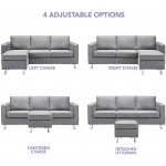 Divano Roma Furniture Small Space Modern Sectional Sofa Gray