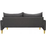 Holaki Small Modern Loveseat Couch,Comfy Sofa with Soft Fabric Upholstery & Golden Metal Legs Low Back 2-Seat Sofa Couch Love Seat for Living Room,Office,Apartment,Dorm and Small Space Dark Gray