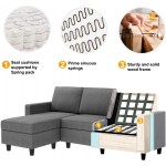 HONBAY Reversible Sectional Sofa Couch Convertible Couch Sofa Sectional L Shape Couch for Small Apartment Grey
