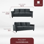 Lifestyle Solutions Austin Sofas 80.7" W x 31.1" D x 32.3" H Dark Grey