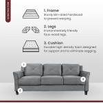 Lifestyle Solutions Harrington Sofa in Grey Dark Grey