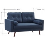 Loveseat Sofa Mid Century Modern Decor Love Seats Furniture Button Tufted Upholstered Love Seat Couch for Living Room Loveseat Blue