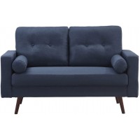 Loveseat Sofa Mid Century Modern Decor Love Seats Furniture Button Tufted Upholstered Love Seat Couch for Living Room Loveseat Blue