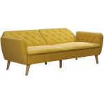 Novogratz Tallulah Memory Foam Couch Mustard Yellow Velvet Futon Full 2144379N