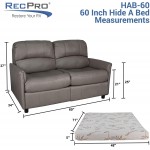 RecPro Charles Collection | 60" RV Hide A Bed Loveseat | Memory Foam Mattress | RV Sleeper Sofa | Pull Out Couch | RV Furniture | RV Loveseat | RV Living Room Slideout Furniture | Mahogany