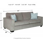 Signature Design by Ashley Altari Upholstered Sofa with 2 Accent Pillows Light Gray