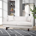 Upholstered Sofa Lounge Couch Modern Tufted Sleeper 3 Seater Fabric Couch for Living Room Home Furniture for Living Room Home Furniture White