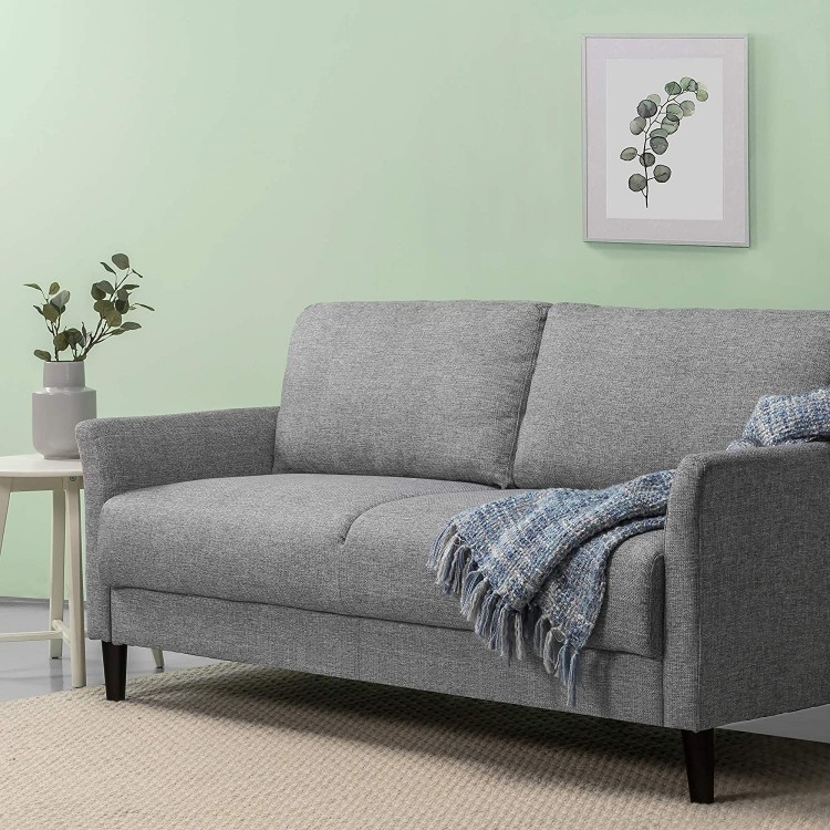 ZINUS Jackie Sofa Couch Easy Tool-Free Assembly Soft Grey