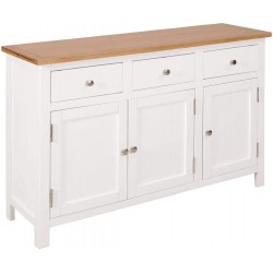 FAMIROSA Sideboard Storage Cabinet Wooden Console Table with 3 Drawers and 2 Cabinets 43.3x13.2x27.6inch 3 Drawers Sideboard