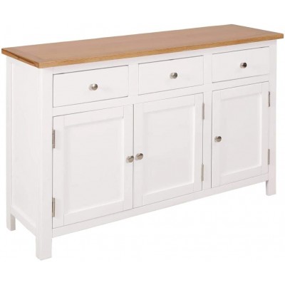 FAMIROSA Sideboard Storage Cabinet Wooden Console Table with 3 Drawers and 2 Cabinets 43.3x13.2x27.6inch 3 Drawers Sideboard