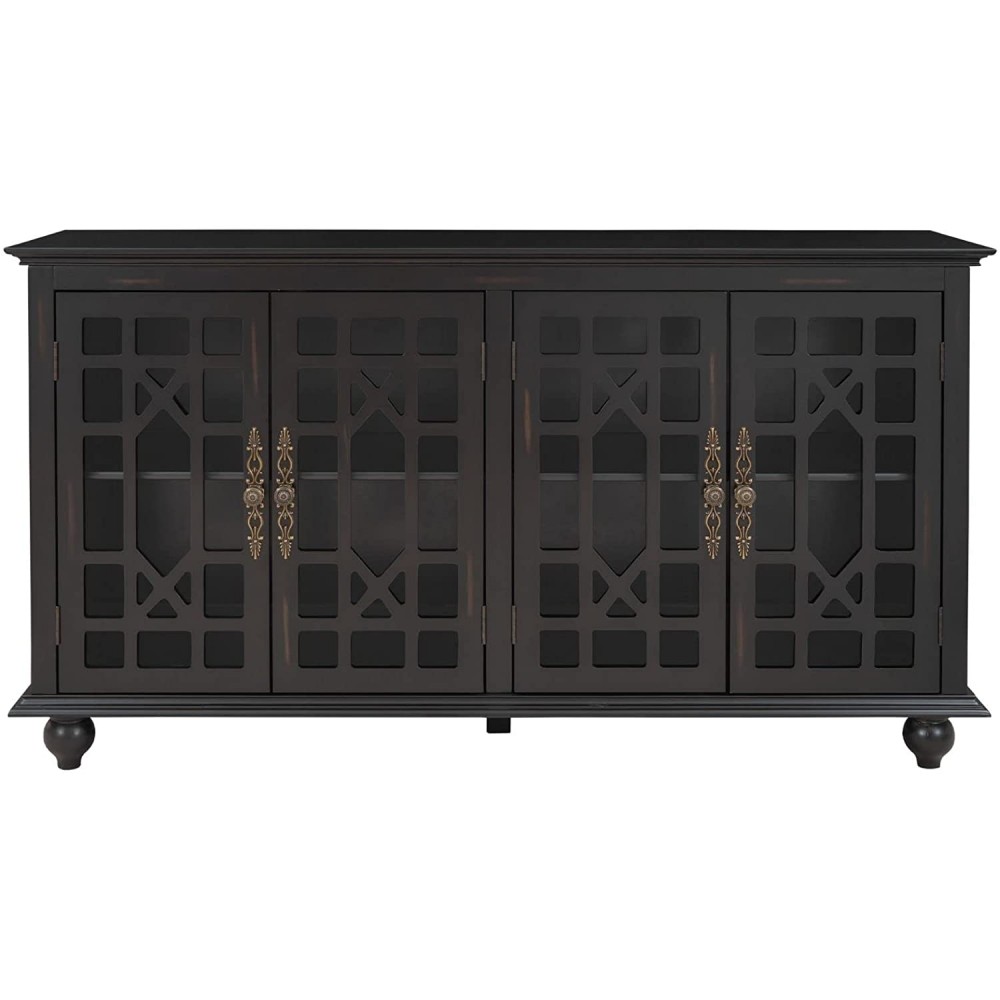 FRITHJILL Modern Buffet Sideboard 60" Accent Serving Storage Cabinet with 4 Doors and 2 Adjustable Shelves Entryway Hallway Foyer Console Table