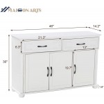 MAISON ARTS White Buffet Cabinet Storage Kitchen Cabinet Sideboard Farmhouse Buffet Server Bar Cabinet with 2 Drawers & 3 Doors Console Table for Dining Living Room Decorative Floor Chests Cupboard