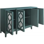 Modern Mirrored Console Table Buffet Sideboard with 4 Cabinets and 3 Adjustable Shelves Storage Cabinet for Living Room Dining Room Retro Green-New