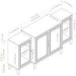 Walker Edison 4-Door Tiered Modern-Sideboard-Buffet Stand for Storage 62 Black