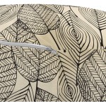 Ambesonne Beige Ottoman Pouf Autumn Geometric Leaf Pattern Ornamental Foliage Design Abstract Line Arrangement Decorative Soft Foot Rest with Removable Cover Living Room and Bedroom Beige Black