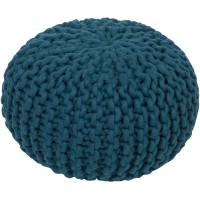 Artistic Weavers 100-Percent Wool Pouf 20-Inch by 20-Inch by 14-Inch Teal
