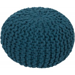 Artistic Weavers 100-Percent Wool Pouf 20-Inch by 20-Inch by 14-Inch Teal