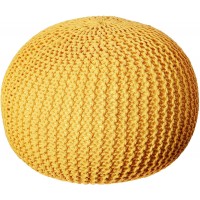 Christopher Knight Home Belle Knitted Cotton Pouf Yellow