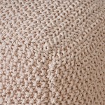 Christopher Knight Home Knox Knitted Cotton Pouf Beige