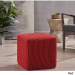 Christopher Knight Home Scott Knitted Foot Stool Gray Red