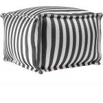 nuLOOM Porto Striped Indoor Outdoor Ottoman Pouf