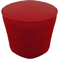 Ottoman Round Pouf Cover with Piping Footstool Cover Cotton Burgundy 18" Diameter x 16" Height 45 cm Diameter x 40 cm Height Cover ONLY Not Stuffed Insert not Included