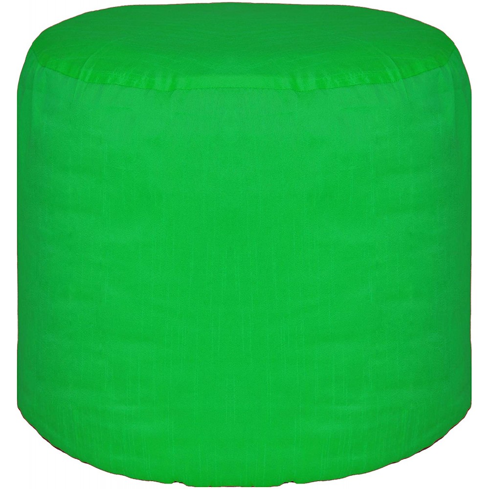 Round Pouf Cover Ottoman Footstool Cover Polyester Green 16" Diameter x 12" Height 40 cm Diameter x 30 cm Height Cover ONLY Not Stuffed Insert not Included