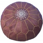 Set of 2 Premium Handmade Moroccan Leather Pouf Ottoman Genuine Leather Moroccan Pouf pouffe Ottoman Natural TAN