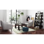 SIMPLIHOME Renee Round Pouf Footstool Upholstered in Teal Velvet for the Living Room Bedroom and Kids Room Transitional Modern