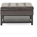 Christopher Knight Home Miriam Ottoman with Storage and Bottom Rack Brown